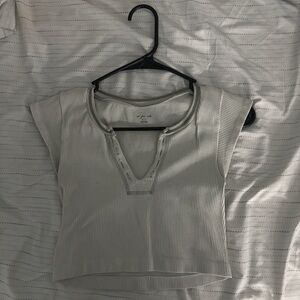Women's Ribbed Gray Top